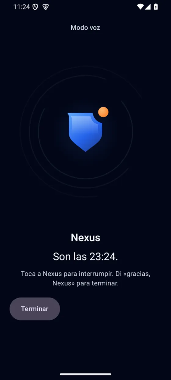 Modo voz de Nexus escuchando